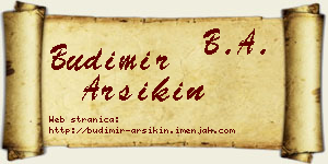 Budimir Arsikin vizit kartica